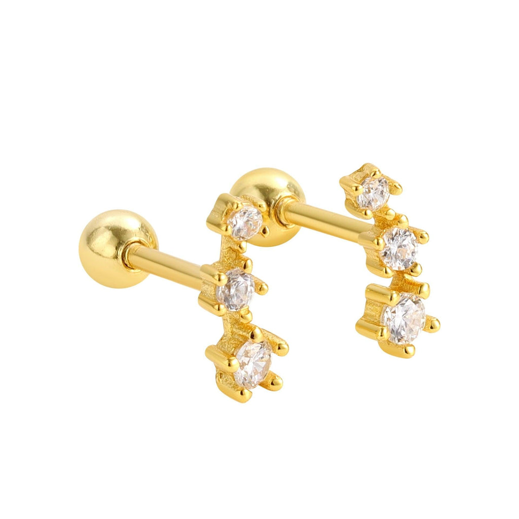 Trendolla Round Cut Cubic Zirconia Diamond Ball Back Earrings Nap Earrings - Trendolla Jewelry